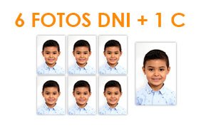 Opción 2: 6 Fotografías de tipo DNI + 1 de cartera